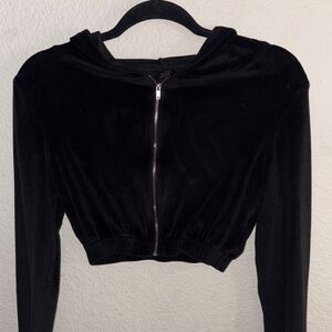 SHEIN Black Velvet Cropped Jacket